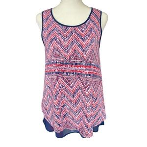 Signature Studio sleeveless women's small stretchy multi-colored top